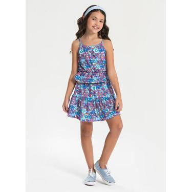 Imagem de Conjunto Verão Menina Tulipa Cropped Alcinha com Babado e Saia Flores 