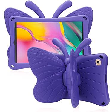 Imagem de Simicoo Capa infantil para Samsung Galaxy Tab S6 Lite 10,4 P610 P615 linda capa borboleta com suporte para crianças leve EVA resistente à prova de choque resistente para crianças capa completa para S6