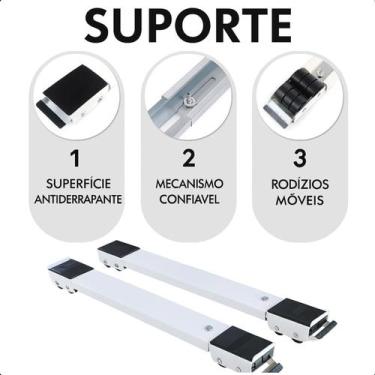 Imagem de Suporte com Rodinhas Ajustável para Máquina Lavar Geladeira - ROMI