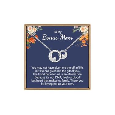 Imagem de IEFLIFE Colar de presente para mulheres – Colar de círculo entrelaçado banhado a ouro branco 14K para mãe e filha, 2 colares circulares presentes para mulheres, irmãs amigas, presente de aniversário