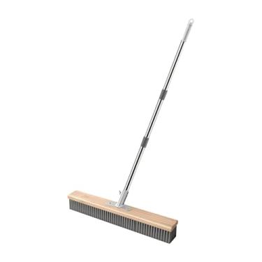 Imagem de Generic Escova de limpeza de arame de aço inoxidável com cabo longo, cerdas rígidas e resistentes, para pisos de piscina, parede, azulejos e jardim, 50cm