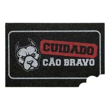 Imagem de Tapete De Entrada Capacho Pet 40cm X 60cm Cachorro Gato (Cão bravo)