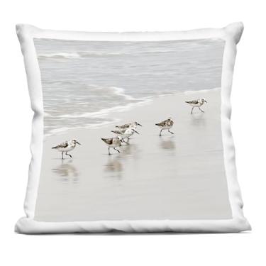 Imagem de Stupell Industries Almofada estampada para ambientes internos Scurrying Sandpiper Birds, 45 x 18 x 45, bege