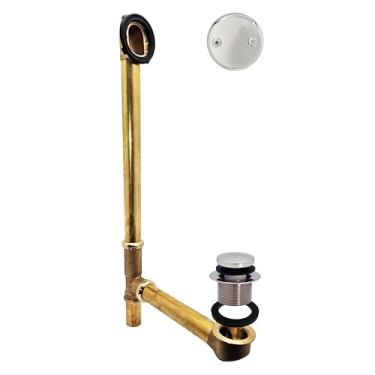 Imagem de Westbrass D326-26 56 cm calibre 17 resíduos de banho e sobreposição com placa de 2 furos, cromo polido