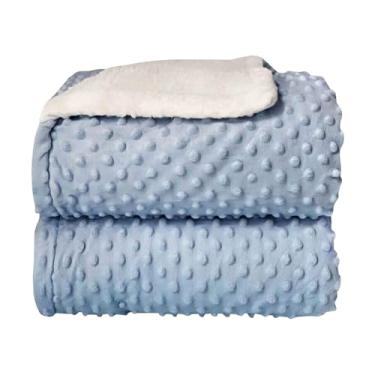 Imagem de Cobertor Para Bebê Pipoquinha Dupla Face Manta Soft Bolha Azul