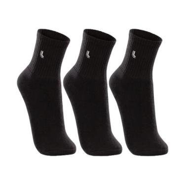 Imagem de Kit 3 meia lupo com cano médio ref:3248 masculino, Preto, 37/0