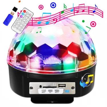 Imagem de Globo Bola Maluca Magica Cristal 6 LED 18W RGB USB Iluminação Para Fes