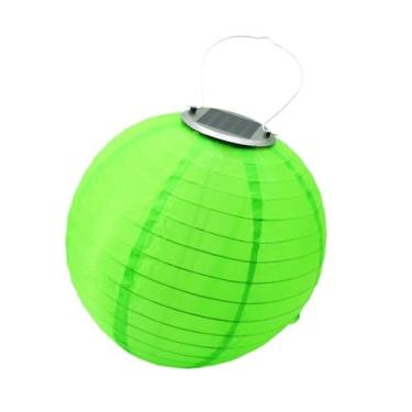 Imagem de Lanterna solar de jardim de 12 polegadas - Lâmpada de bola suspensa com luzes de fada de nylon para áreas externas(Green1)