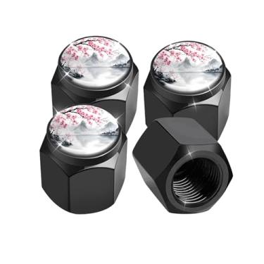 Imagem de Pacote com 4 tampas de haste de válvula de pneu, tampas de haste de roda de carro, tampas de válvula de ar de alumínio, ajuste universal para carros, SUVs, caminhões, bicicletas e motocicletas