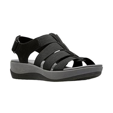 Imagem de CLARKS Plataforma feminina Arla Shaylie, Tecido elástico preto, 8