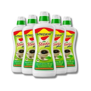 Imagem de Kit 5 Unidades Adoçante Lowçucar Plus C/ Stevia Liquido 65ml