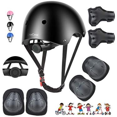 Imagem de DaCool Joelheiras para capacete de bicicleta infantil – Capacete infantil ajustável para meninos e meninas de 3 a 8 anos, conjunto de equipamentos de proteção para esportes, ciclismo, bicicleta