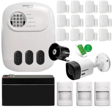Imagem de Kit Alarme Intelbras com 15 Sensores Sem Fio e Câmera Bônus