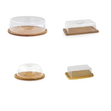 Imagem de Kit Boleira + Manteigueira + Porta Frios Bambu + Porta Queijo - CLASS 