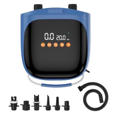 Imagem de Bomba de prancha elétrica de alta pressão 20PSI, bomba de ar portátil 12V DC SUP inflar e esvaziar para pranchas de stand up paddle, caiaque, barraca