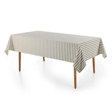 Imagem de Toalha Mesa Retangular 6 Lugares Zaira Branco/Taupe Karsten, U