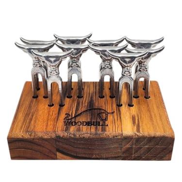 Imagem de Kit Petisco e Churrasco com 10 Garfos de Alumínio, Ideal para Servir Petiscos e Carnes com Praticidade e Estilo em Qualquer Ocasião – WOODBULL.