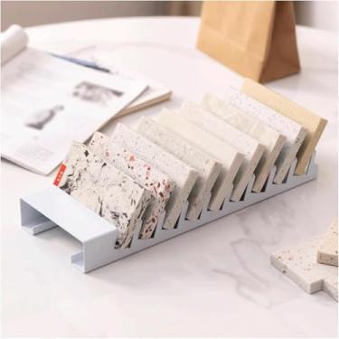Imagem de Amostra De Rack De Exibição De Azulejos De Mesa Quartzo Pedra Mármore Suporte De Amostra Piso Azulejo Suporte De Exibição De Metal Com 9 Slots Para Cartões Prateleira Organ, Silver