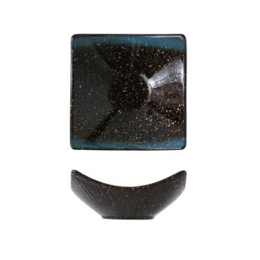 Imagem de Pratos pequenos de cerâmica vidrados irregulares de 15 cm louça minimalista japonesa - [azul simples]