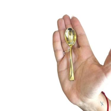 Imagem de 125 Colher Dourada Mini Brilhante 10Cm - Acrílico Rígido - Aidan