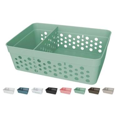 Imagem de Cesto Organizador Trama Rattan c/ Divisória Removível 17x11 - Usual Ut