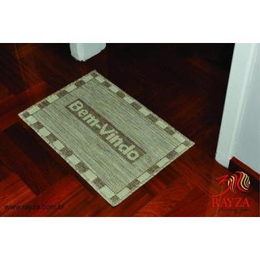 Imagem de Mini Capacho Sisal Look Bem Vindo 002 Arena 040X060 Cm - Rayza Tapetes