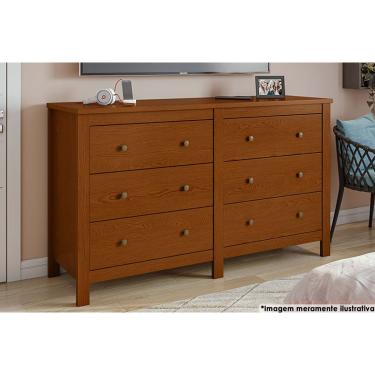 Imagem de Cômoda Solteiro Horizontal Maggiore c/ 6 Gavetas Frassino - Lopas