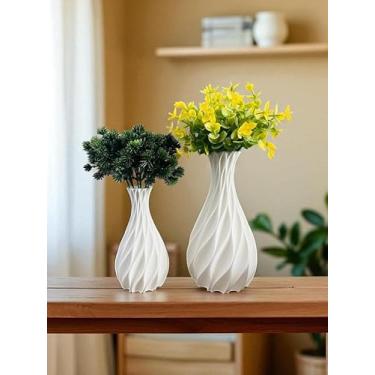 Imagem de Kit 2 Vasos Decorativos Luxo Modernos para Flores Artificiais, ideal para Sala, Quarto, Escritório e Decoração de Casa