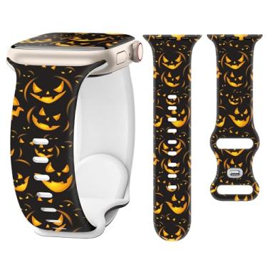 Imagem de G-ficu Pulseira de Halloween para Apple Watch série 10, 9, 8, 7, SE, 6, 5, 4, 3 e 38 mm, preto