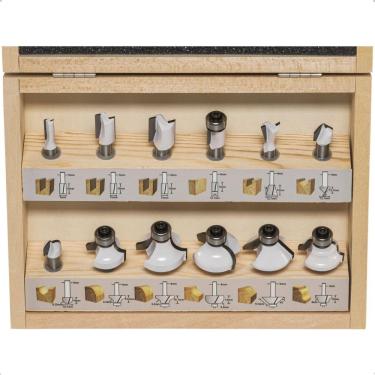 Imagem de Kit De Fresas Encaixe De 1-4'' 12 Peças Makita