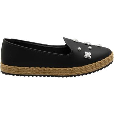 Imagem de Sapatilha Mocassim Moleca Entressola Tramada Apliques Metalizados Feminina
