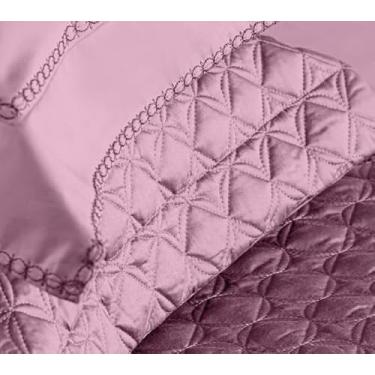 Imagem de COBRELEITO STELLE 100% ALGODÃO CETIM 400 FIOS ROSE - SOLTEIRO 2 PÇS 180X220