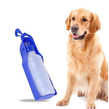 Imagem de Bebedouro Pet Portatil Garrafa Passeio Cachorro Aqua Dog Viagem Carro Grande 500ml Cor:vermelho