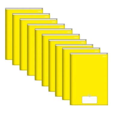 Imagem de Caderno Brochurão Capa Dura Stiff 48fls Amarelo 10un Jandaia