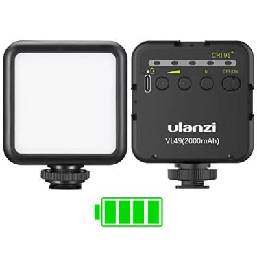 Imagem de ULANZI Luzes de vídeo VL49, luz de câmera LED 360° iluminação portátil colorida para fotografia com 3 sapatos frios, 2000 mAh CRI recarregável 95+ 2500-9000K lâmpada de painel