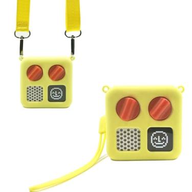 Imagem de Jaqueta protetora para Yoto Mini com alça de ombro, capa de silicone adequada para crianças, compatível com acessórios Yoto Mini Audio Player com cordão de pulso, amarela