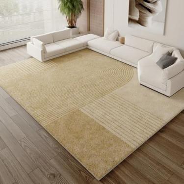 Imagem de Tapete leve, luxuoso, de alta qualidade, estilo creme, para sala de estar, macio, espesso, à prova d'água, antiderrapante (180 x 200 cm (70 x 78 pol.)/jds-250725000651)