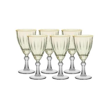 Imagem de Conjunto de Taças para Água/Vinho Hauskraft Dominic em Vidro 275 ml Verde - 6 Peças