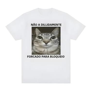 Imagem de Camiseta Unissex de Gato Engraçado - Algodão Casual para Verão, BR-G4,