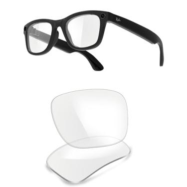 Imagem de ThunderClap Lentes de reposição polarizadas compatíveis com óculos inteligentes Ray-Ban Meta Wayfarer RW4006 de 50 mm - Cristal transparente antiluz azul