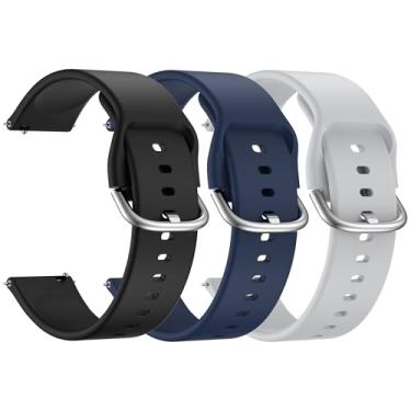 Imagem de Pacote com 3 pulseiras para Withings ScanWatch 2 de 38 mm/ScanWatch Light/Steel HR 36 mm/Withings Move/Move ECG/Pulseira de relógio de aço, pulseira de silicone macio de 18 mm para mulheres e homens