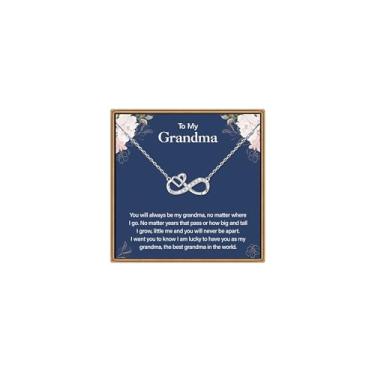 Imagem de IEFLIFE Colar de presente para mulheres – Corrente de prata esterlina 925 banhada a ouro branco 14K com coração infinito para mãe, filha, presente de aniversário para avó, neta, amigas, joias