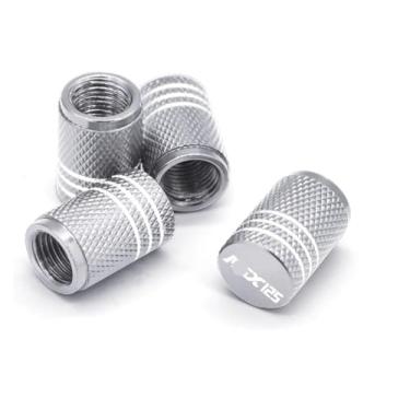Imagem de Tampas de haste de válvula de pneu de roda CNC capas herméticas para motocicleta compatível com MSX125 MSX125Grom MSX125SF MSX 125Grom 125 125SF (4 peças prata)