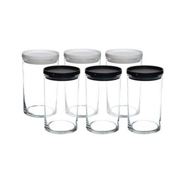 Imagem de Conjunto De 6 Potes Em Vidro Com Tampa Canary 880 Ml