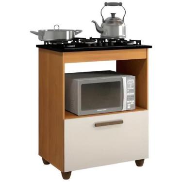 Imagem de Balcão para Cooktop 4 Bocas Salvia Nature Off Kaiki Móveis