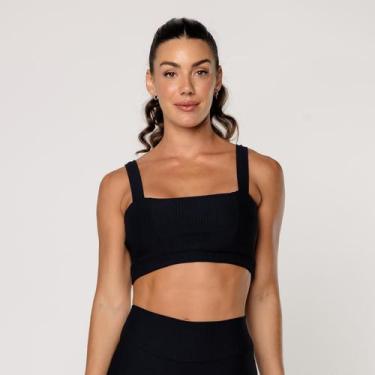 Imagem de Top Fitness Academia Feminino Decote Quadrado Texturizada Elevate - LO