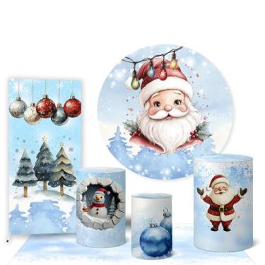 Imagem de Trio Capas Cilindro e Painel Redondo e Lateral e Tapete Natal - Fadrix
