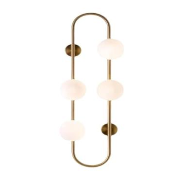 Imagem de Luminária de parede estilo nórdico para sala de estar, corpo de ferro, abajur de vidro, arandelas de parede, fonte de luz G9, luminária de parede para quarto, sala de jantar, sala de estudo,