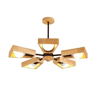 Imagem de Luminária pendente moderna LED, lustre moderno preto e branco, iluminação de árvore, 3/5/6/8 luzes, moinho de vento LED, luz pendente nórdica de madeira compatível com sala de estar, quarto