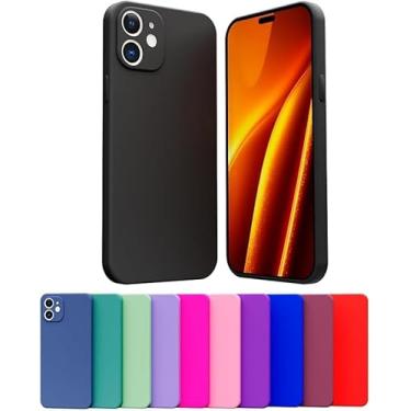 Imagem de Capa Capinha Case Compatível Apple iPhone 12 Silicone Aveludada Com Proteção De Câmera [ STORE] (VERMELHO)